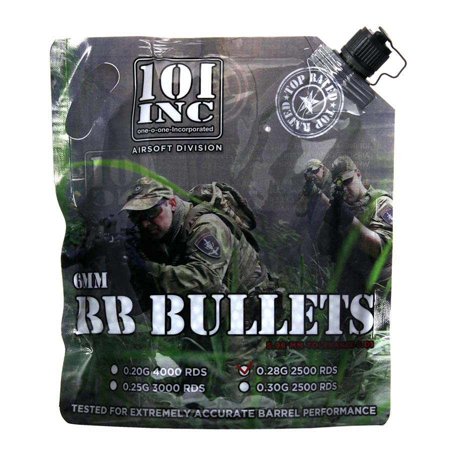 Billes d'Airsoft 101INC. 0.28g-6mm/725gr