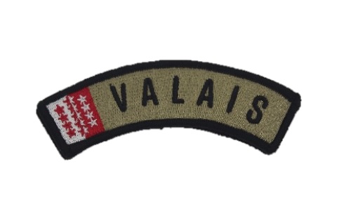 Patch tissu Valais rouge/beige