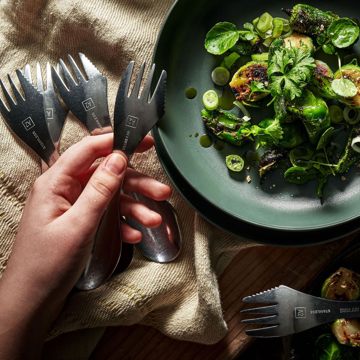 Spork en acier inox recyclé