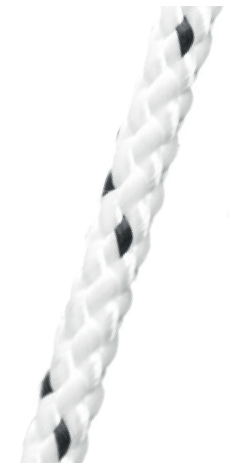 Corde polyester 6mm - 20m blanc-noir