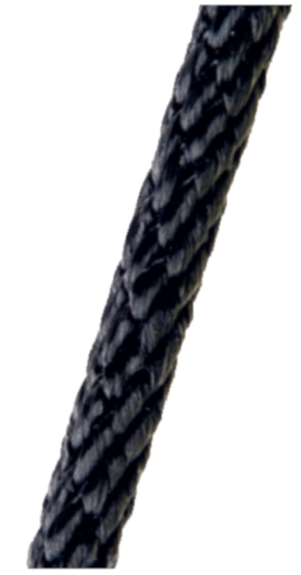 Corde polyester 6mm - 20m noir 12fuseaux