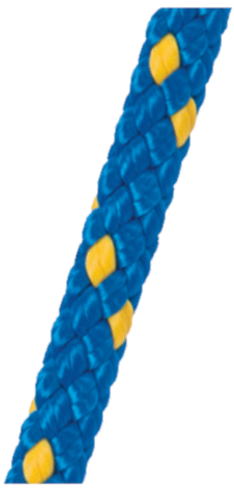 Corde polypropylène 10mm -10m bleu-jaune