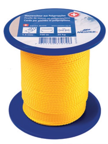 Ficelle maçon polypro. 1.5mm -100m jaune