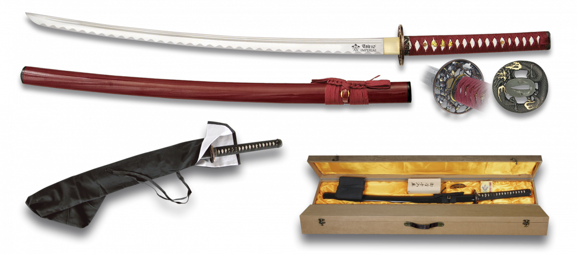 Katana Tole10 encordé en rouge