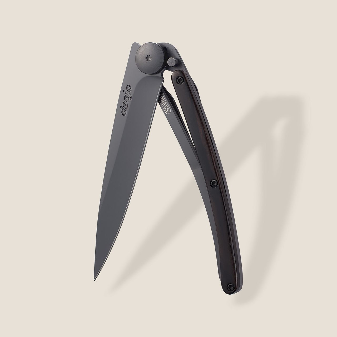 Couteau DEEJO 37gr Ebène / Titane noir