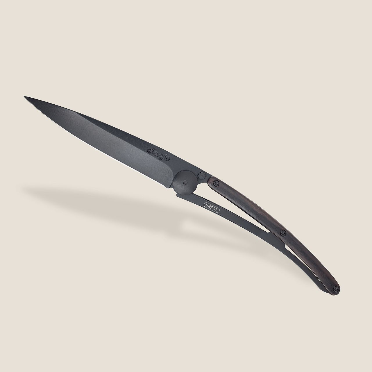 Couteau DEEJO 37gr Ebène / Titane noir