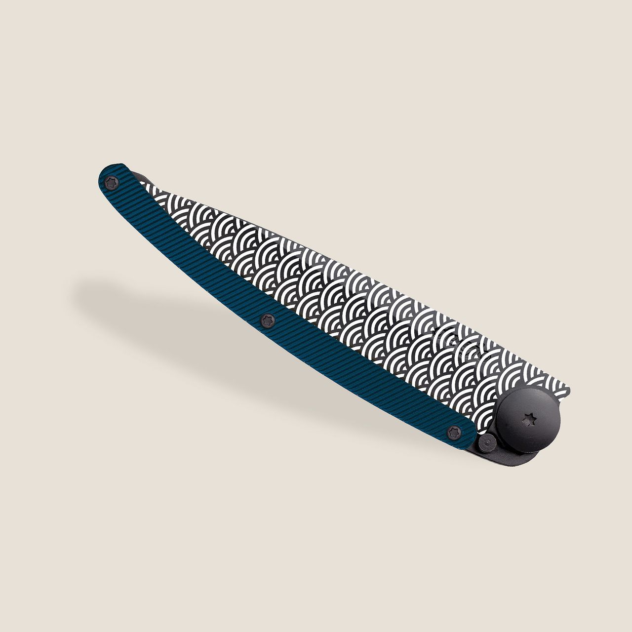 Couteau 37G Alu bleu / Nuages
