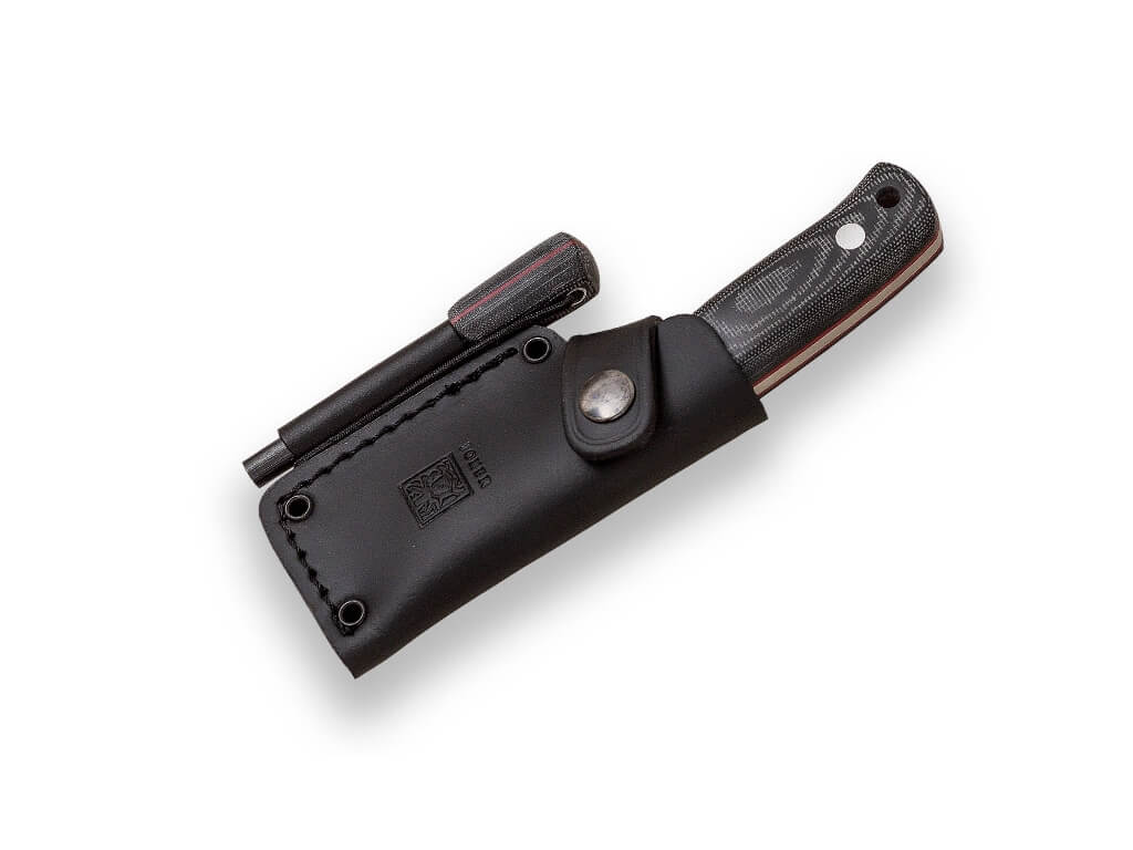 Couteau Erizo TS1 Micarta noir + silex