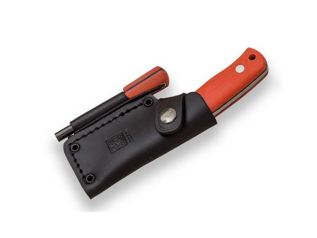 Couteau Erizo TS1 Micarta orange + silex