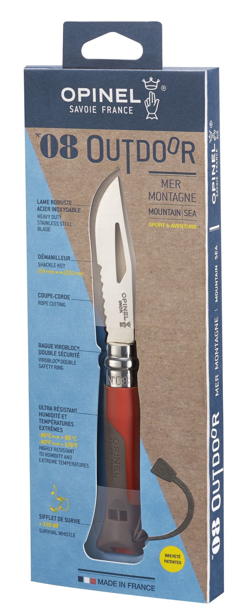 Couteau OPINEL N°08 Outdoor mer/montagne