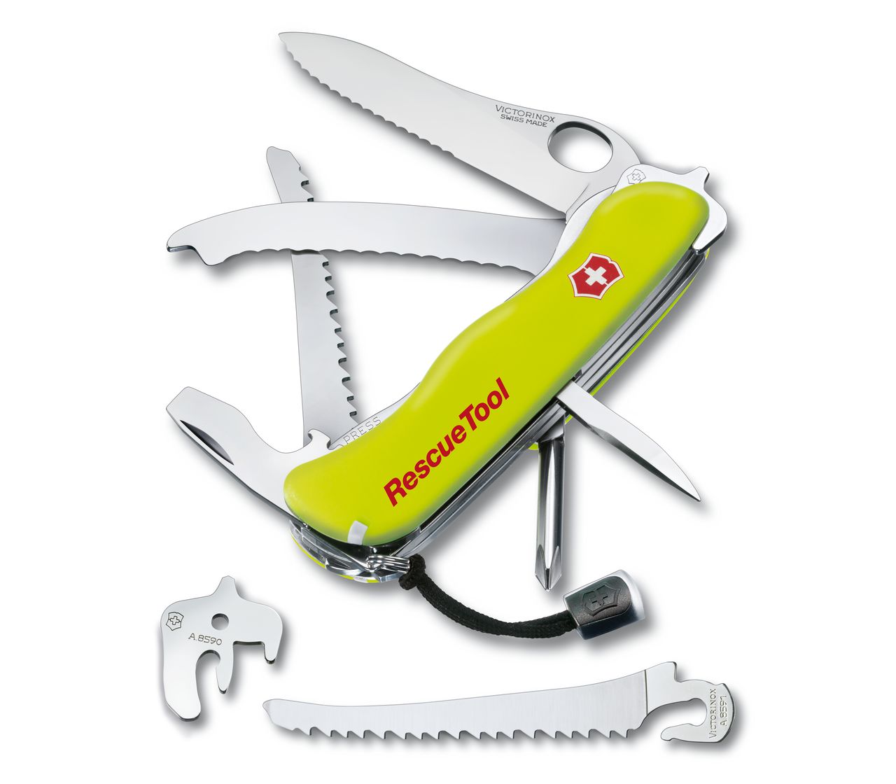 Couteau Rescuetool jaune fluo