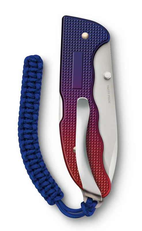 Couteau Evoke alox, bleu et rouge