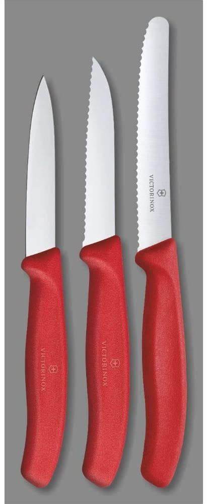 Set de couteaux d'office 3pcs rouge