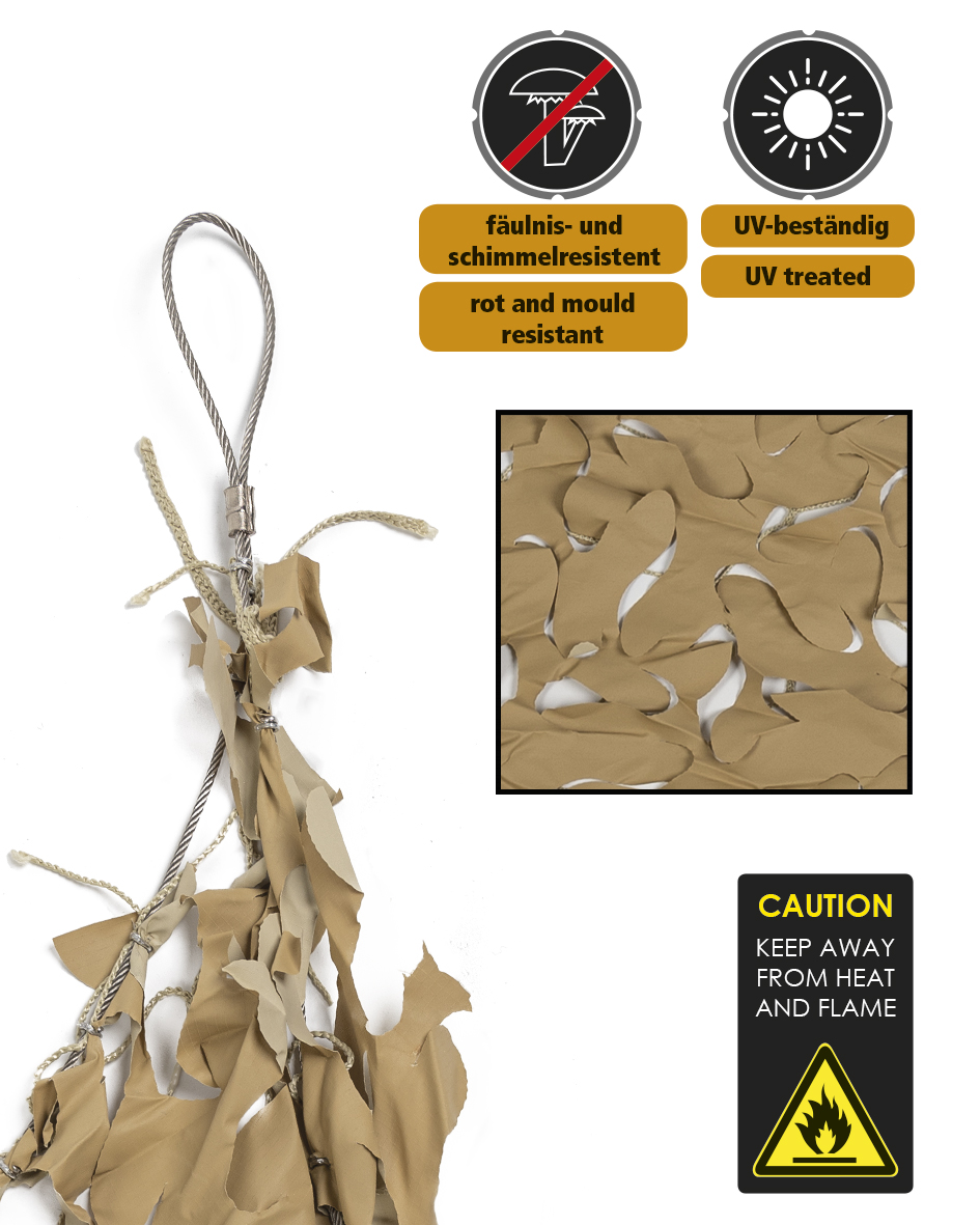 Filet de camouflage Ombre Desert 3x3m