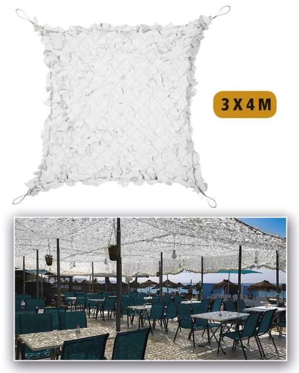 Filet de camouflage Ombre blanc 3x4m