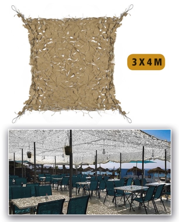 Filet de camouflage Ombre Desert 3x4m
