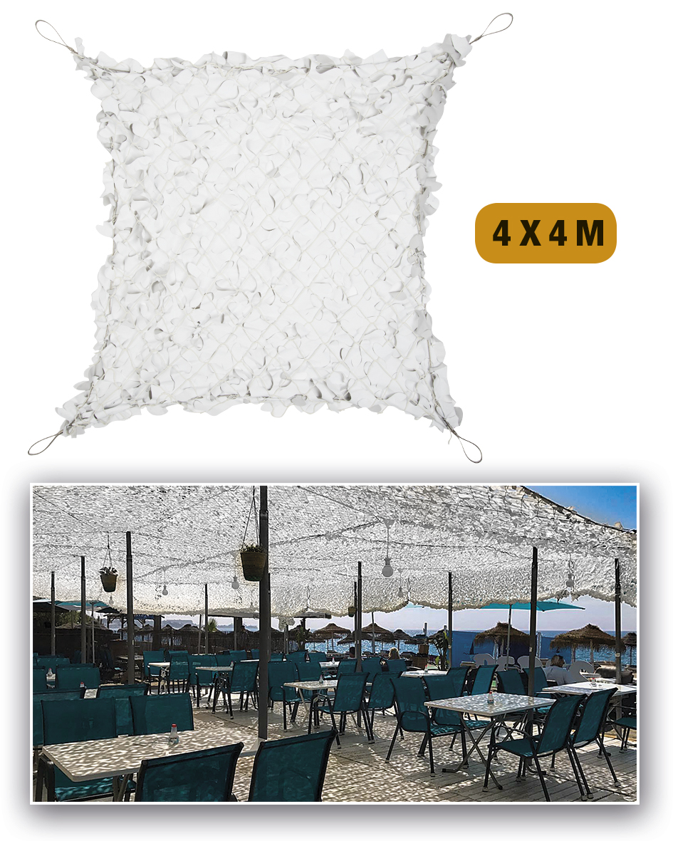 Filet de camouflage Ombre blanc 4x4m