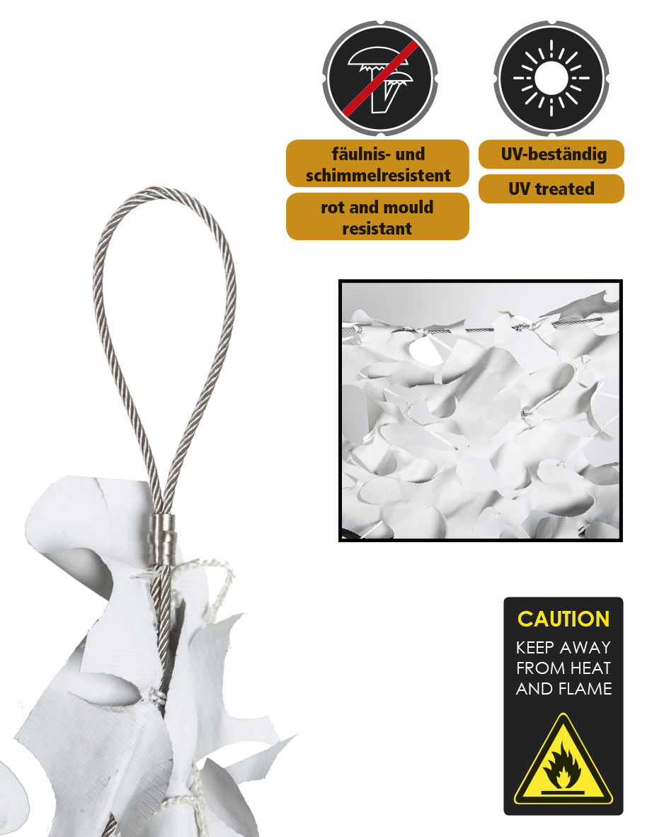 Filet de camouflage Ombre blanc 4x5m