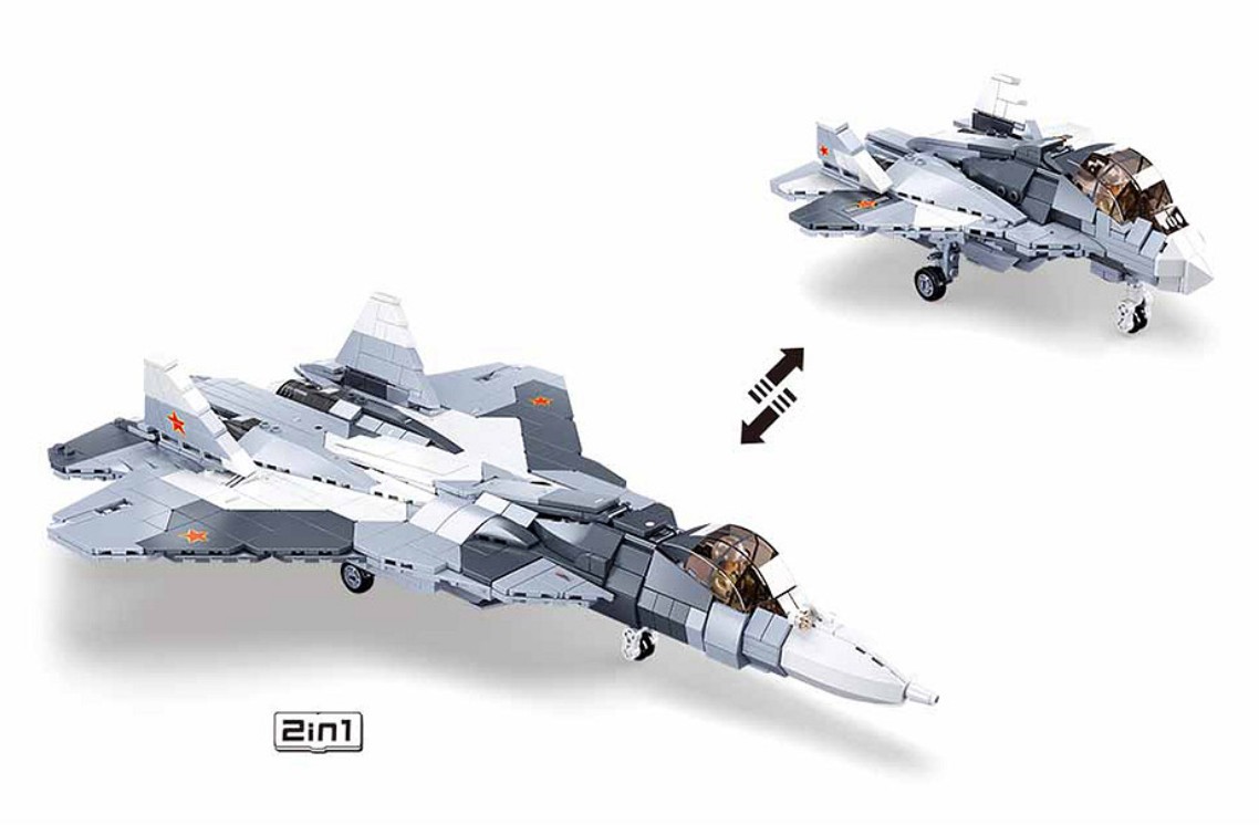 Avion gris et blanc 2en1 M38-B0986