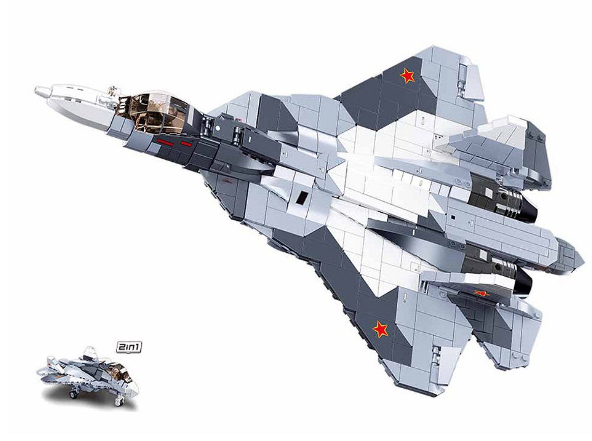 Avion gris et blanc 2en1 M38-B0986