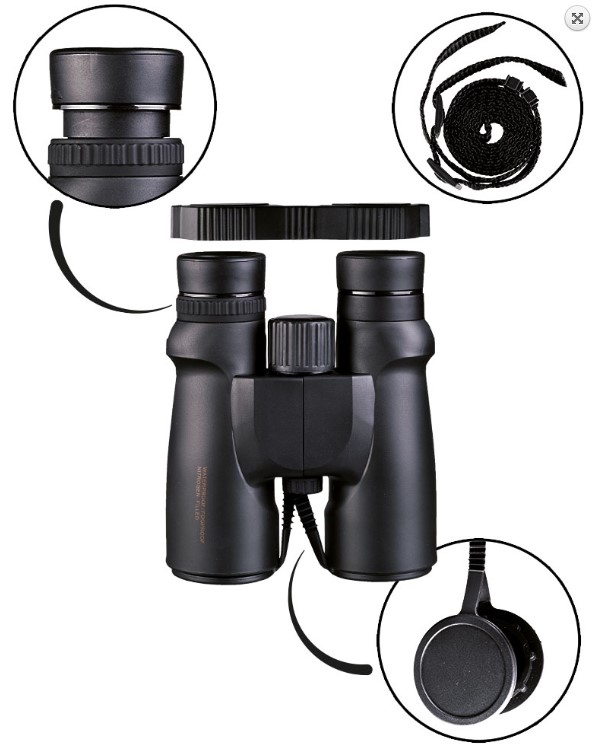 Jumelles 8x42 noires à boitier étanche