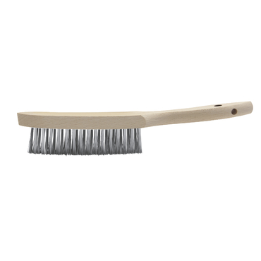 Brosse d'angle acier - manche en bois