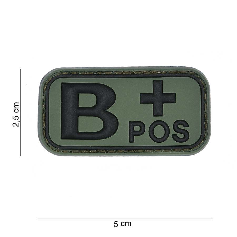 Patch PVC Groupe sanguin B+pos. vert