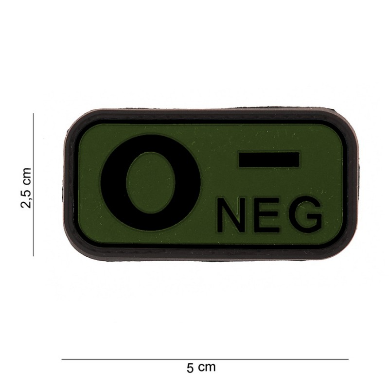 Patch PVC Groupe sanguin O-neg. vert