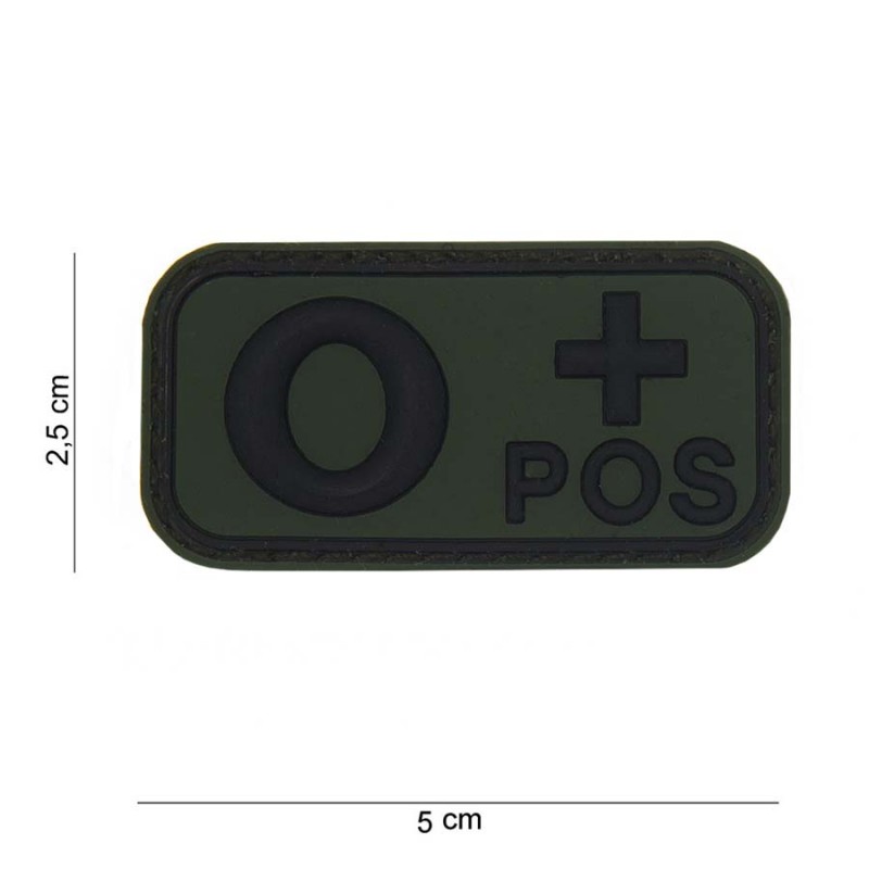 Patch PVC Groupe sanguin O+pos. vert