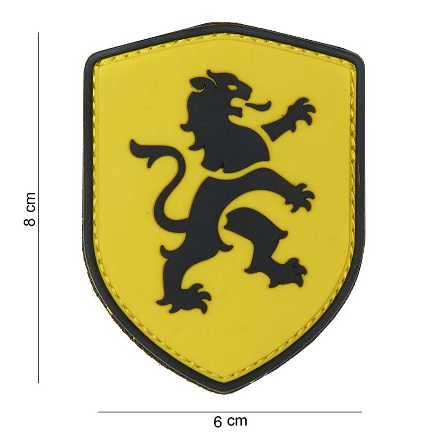 Patch PVC Bouclier Lion jaune