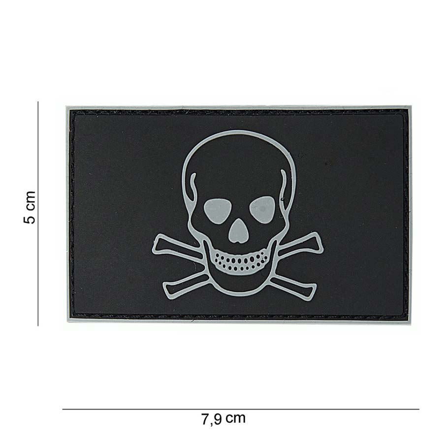 Patch PVC Crâne et os noir