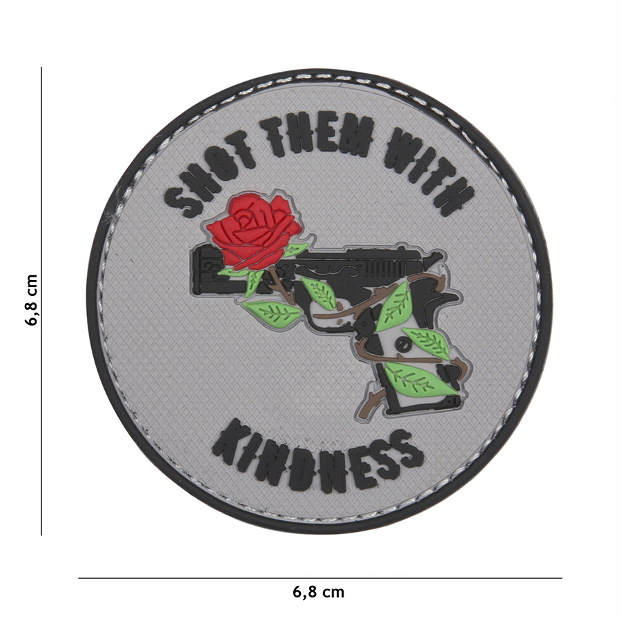 Patch PVC Shot Them With Kindness gris