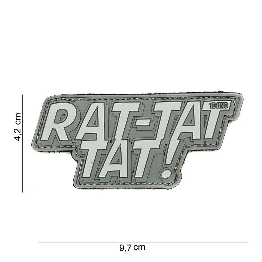 Patch PVC ''Rat-tat tat'' gris