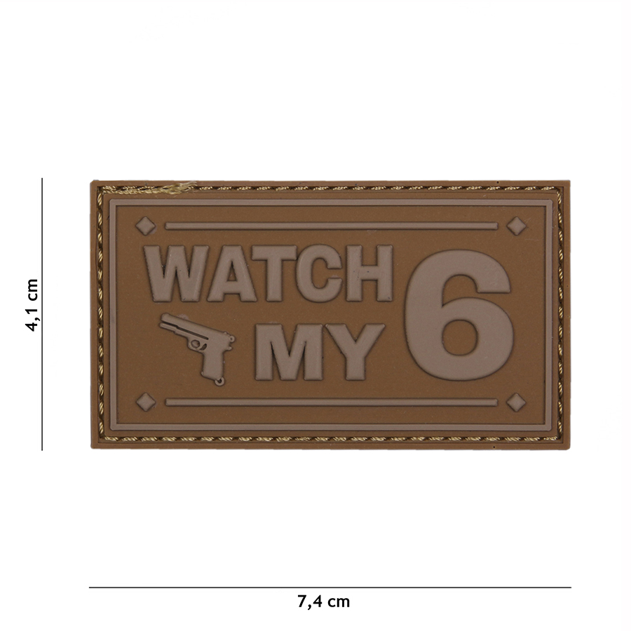 Patch PVC Watch My 6 brun