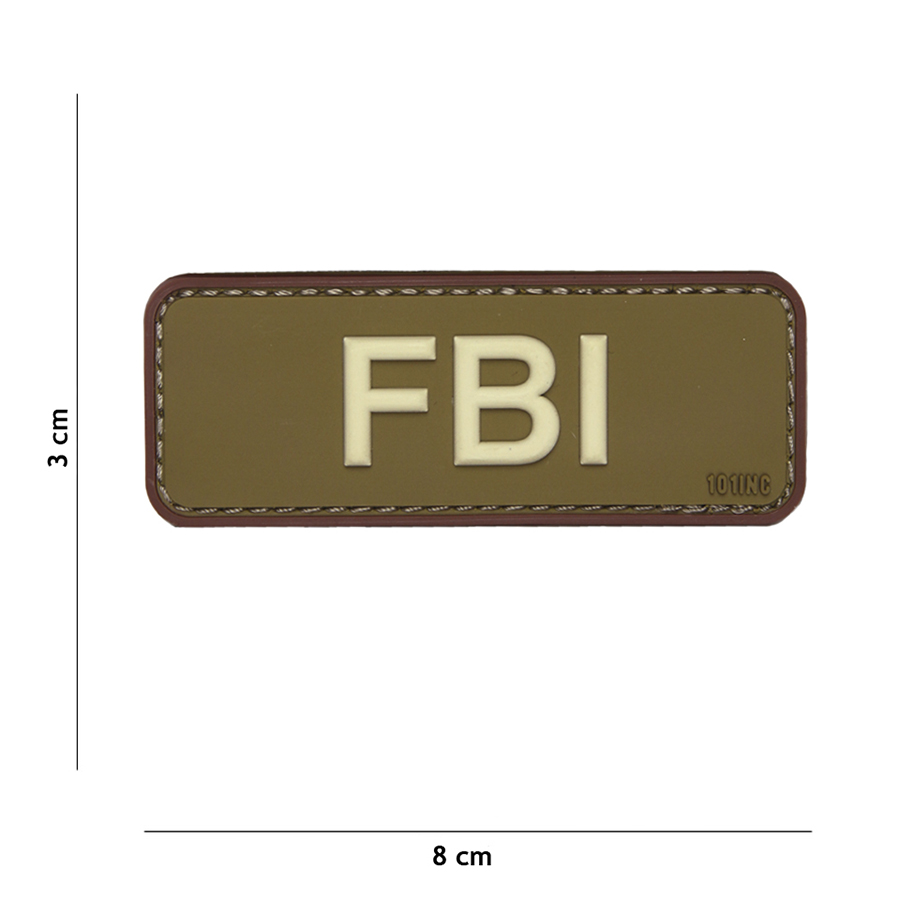 Patch PVC FBI vert/brun