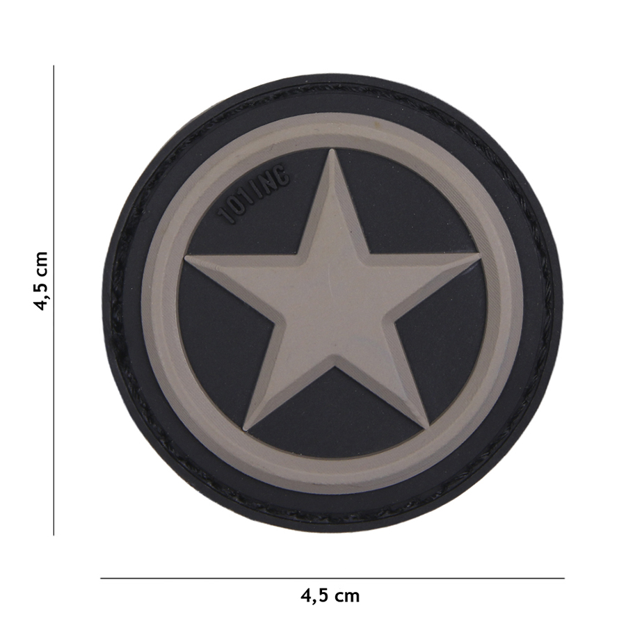 Patch PVC Étoile USA gris