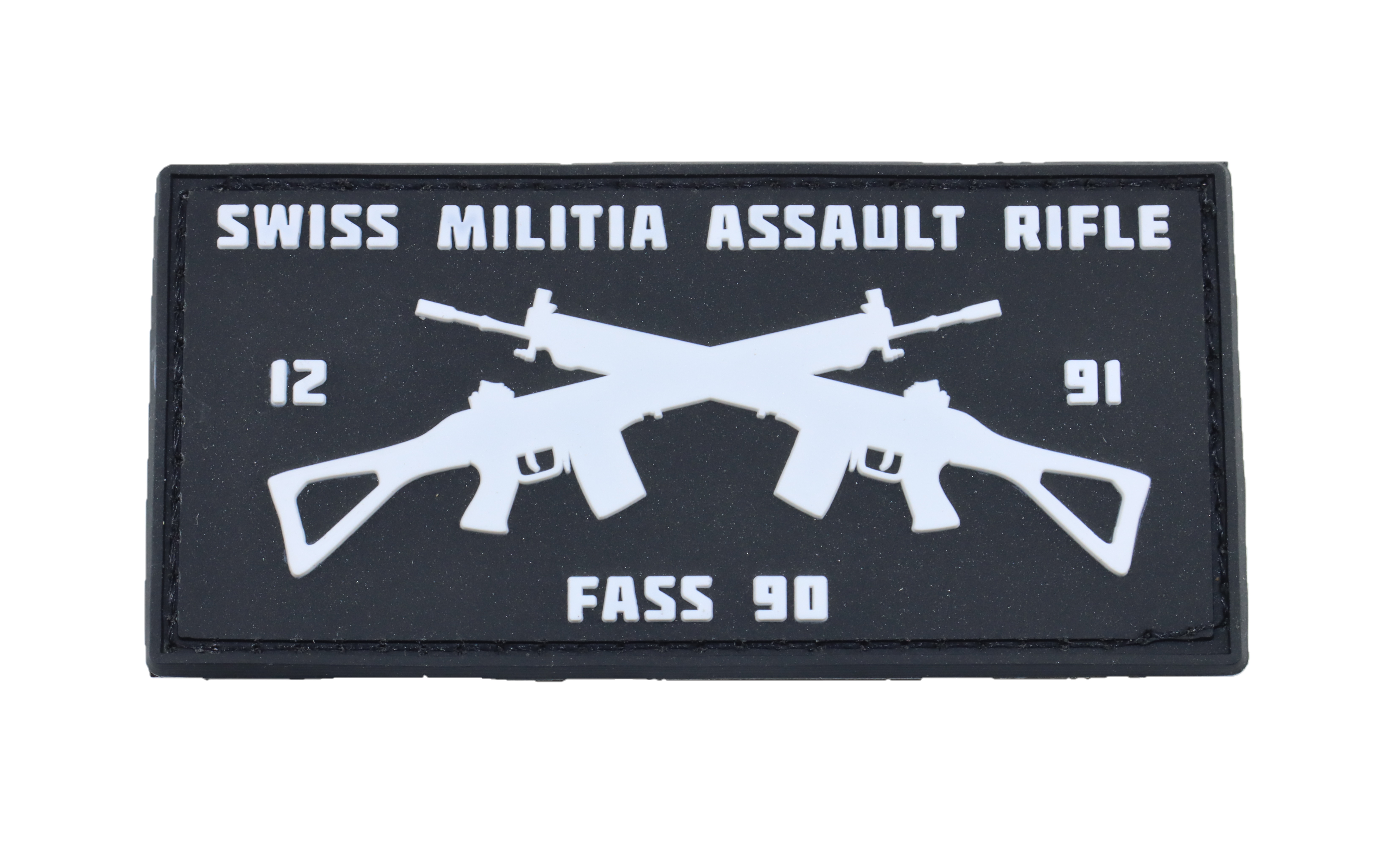Patch PVC Swiss militia riffle noir