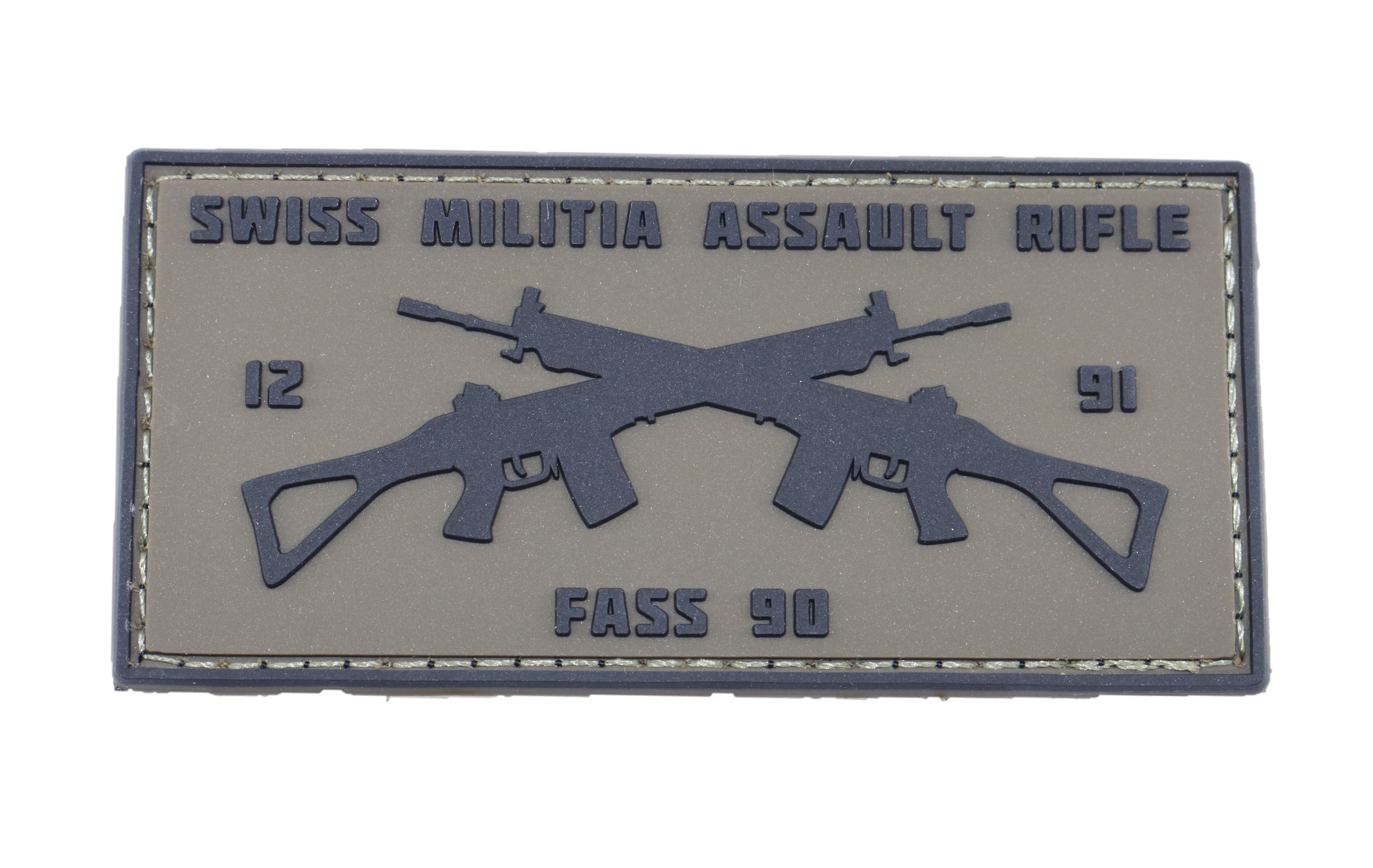 Patch PVC Swiss militia riffle vert