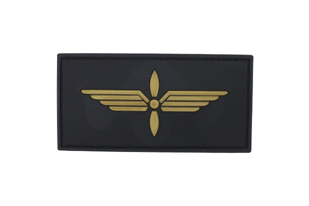 Patch PVC Ailes d'aviateur Suisse or