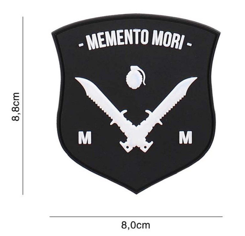Patch en PVC - Memento Mori noir/blanc