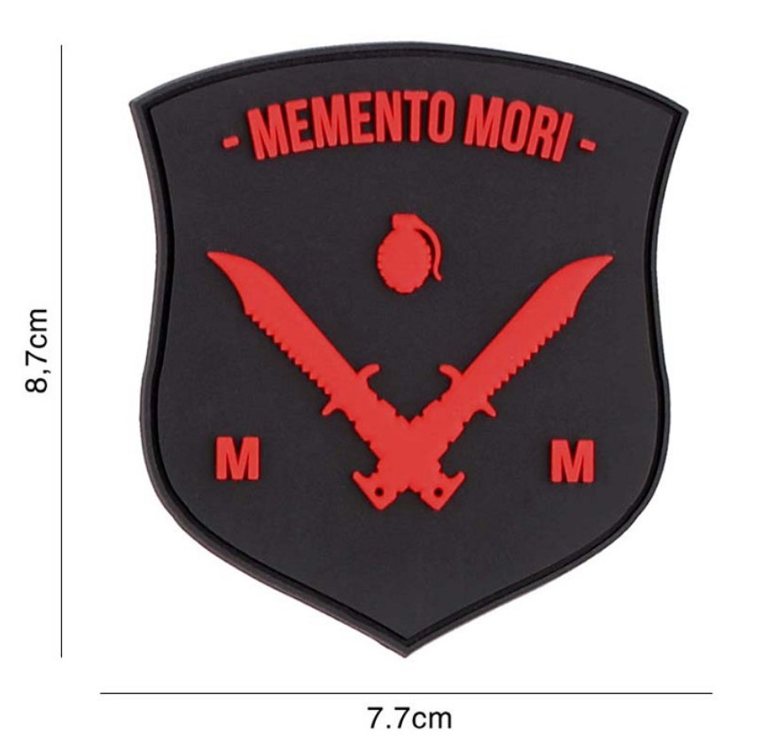 Patch en PVC - Memento Mori noir/rouge