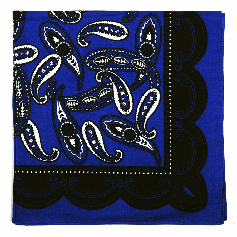 Bandana bleu motif noir/blanc