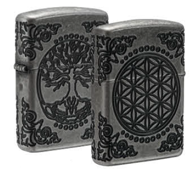 ZIPPO Arbre de vie argent antique