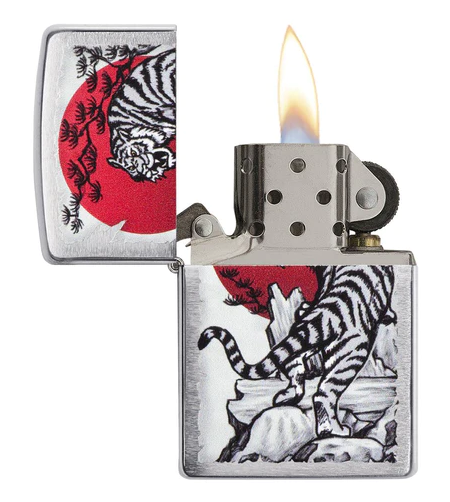 ZIPPO Tigre et soleil rouge