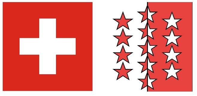 Drapeaux suisses et cantonaux